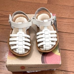 White leather sandals